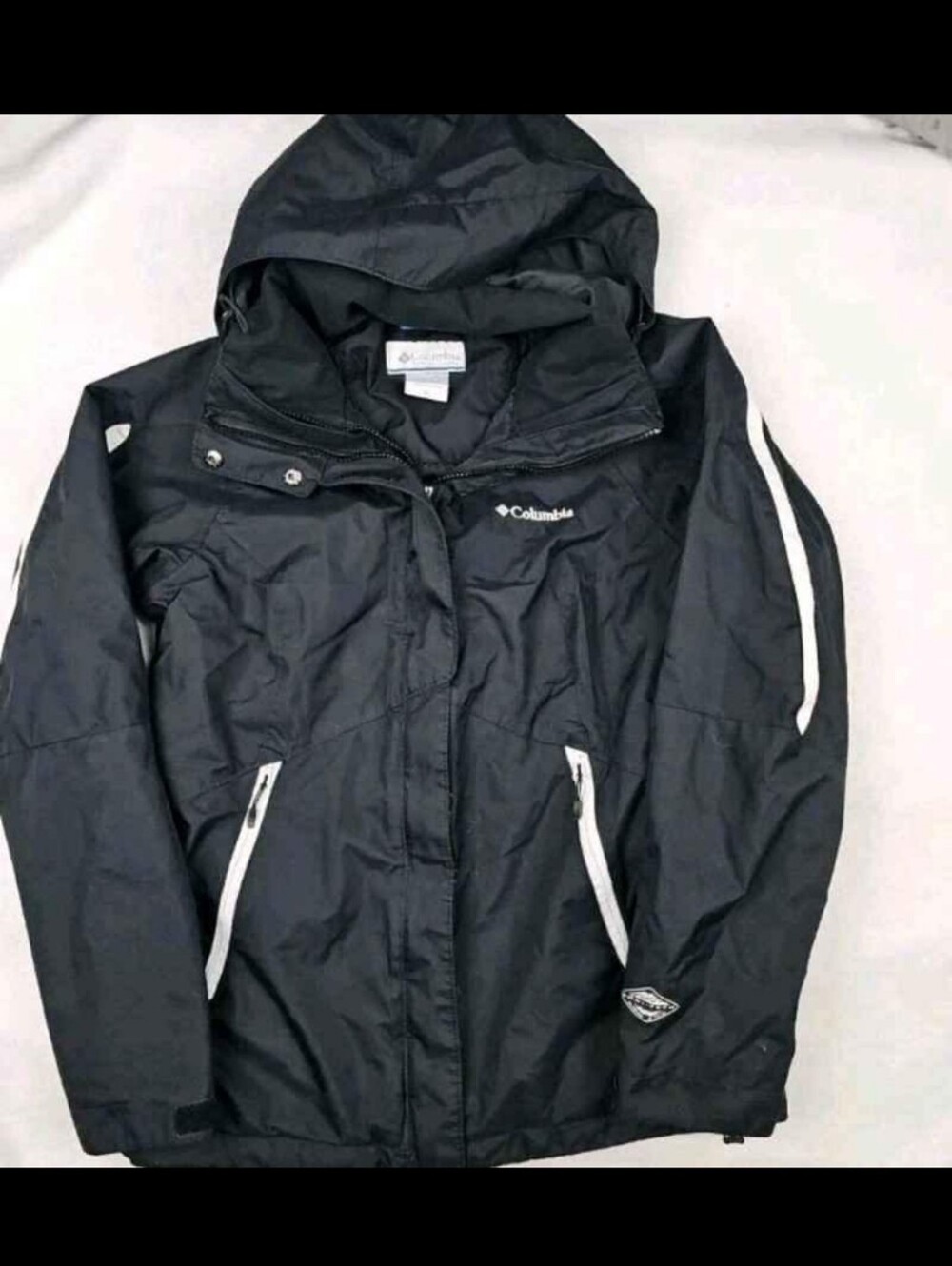 Columbia Black Interchange Jacket With Pockets And Hood Omni Tech Size S